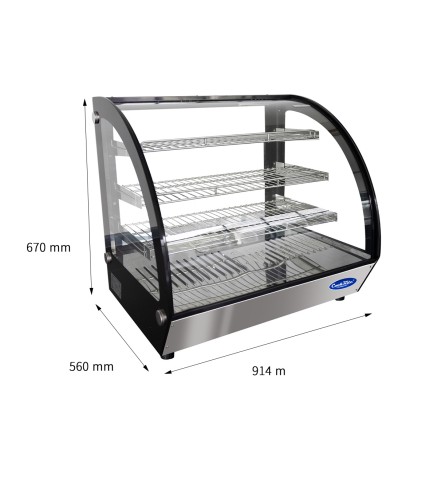 Vitrina Refrigerada De Sobremesa Frontal Cristal Redonda Ventilada 915*560*670MM