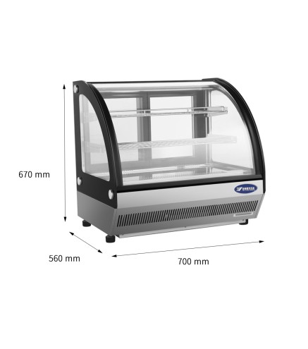 Vitrina Refrigerada De Sobremesa Frontal Cristal Redonda Ventilada 715*560*670MM