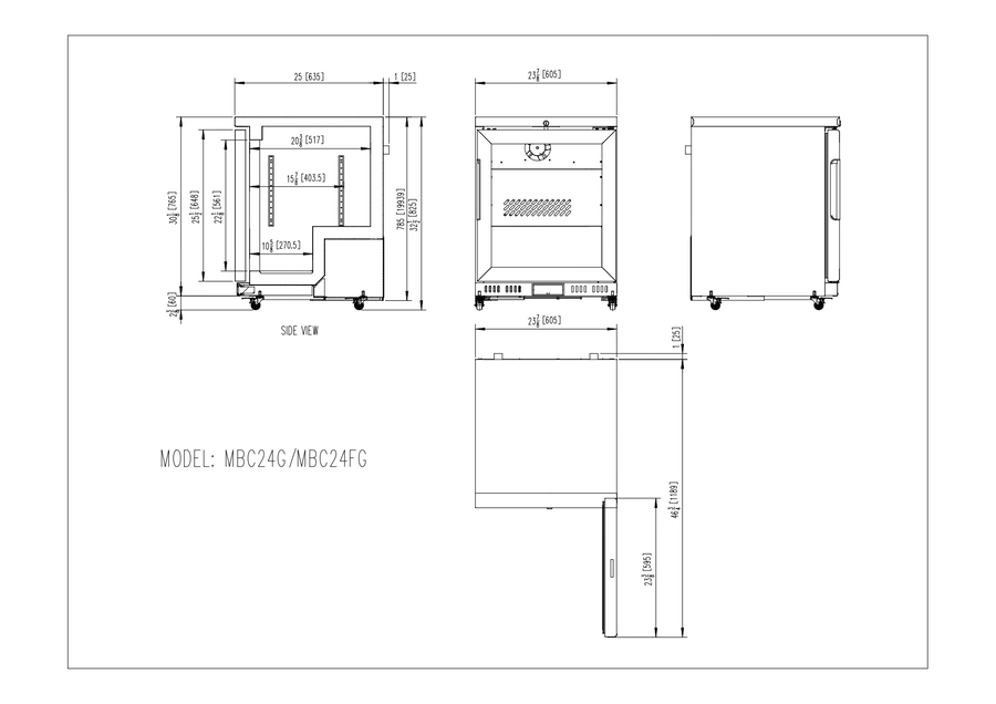 Armario frigorífico TN MINI  1Pcon puerta cristal 220-240V/150W 1.7kWh/24H 620X675X870MM  TEMP-2°/+8°C   Energy B 平面台单门冷藏陈列柜 -