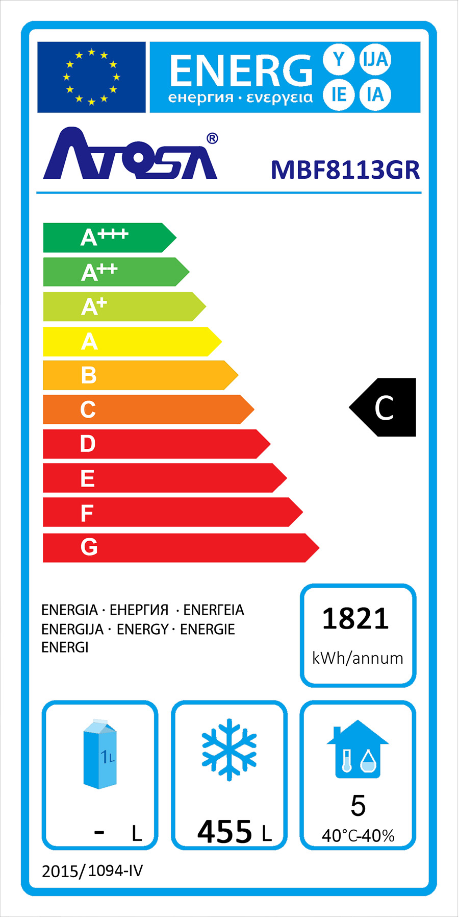 ARMARIO FRIGORÍFICO CONGELADO DE ACERO GN2/1 INOX - VENTILADO - 220-240V/600W 4.99kWh/24H Capacidad 670L- N.1 Puerta TEMP. -22°/-18°C - Dim. L805xP730xH2065mm Energy C 大单门冷冻冰箱 -