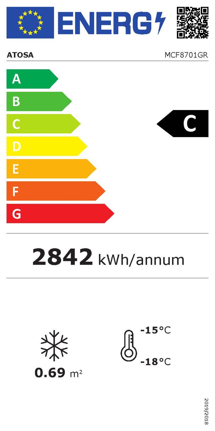 ARMARIO FRIGORÍFICO CONGELADOR CRISTAL- VENTILADO - 220-240V/750W 9.68kWh/24H Capacidad 610L - N.1 Puerta de CristaL- TEMP. -18°/-20°C - Dim. L685xP805xH2112mm  Energy C 大单门冷冻陈列柜 -