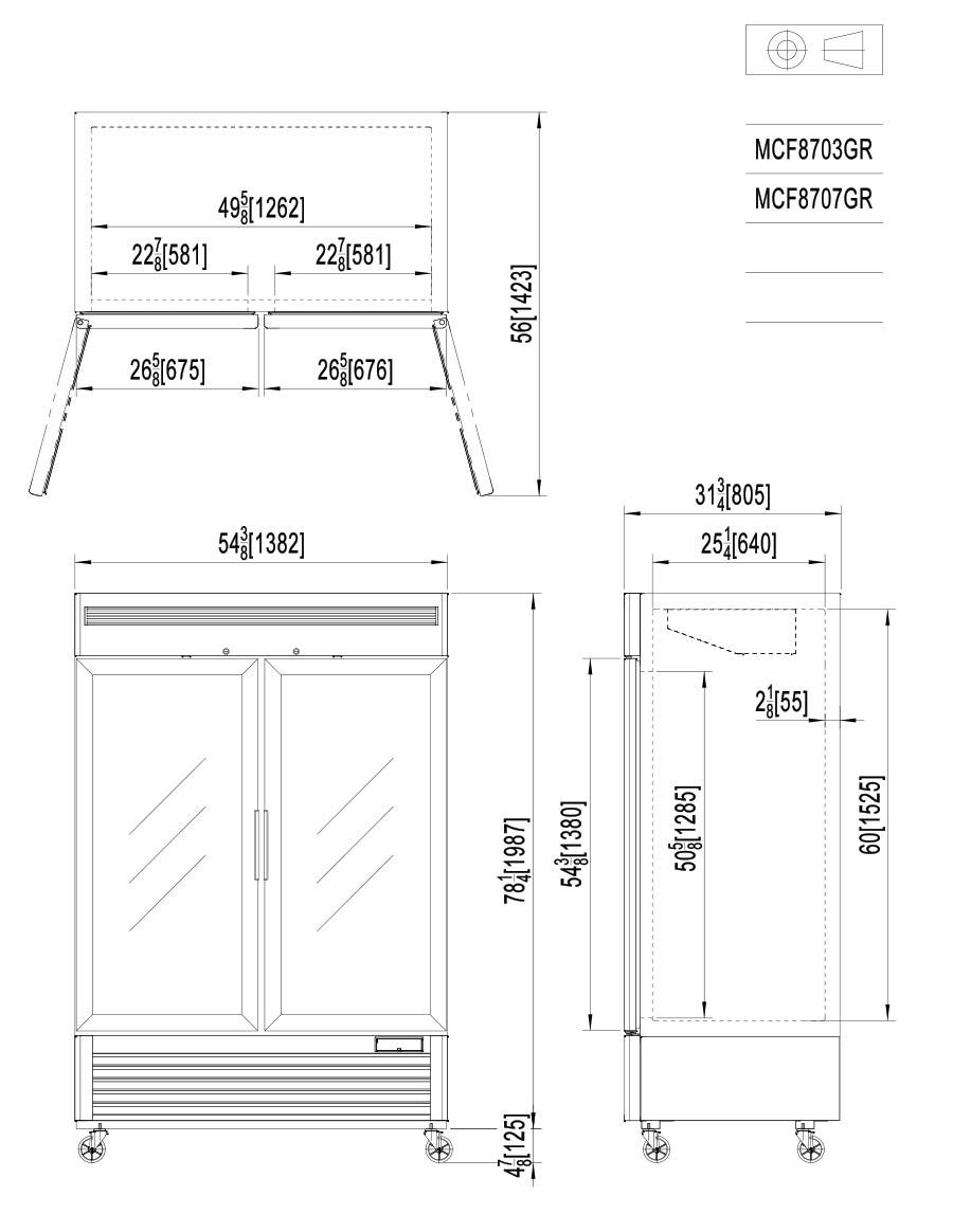 ARMARIO FRIGORÍFICO CONGELADOR CRISTAL- VENTILADO - 220-240V/1100W 14.69kWh/24H Capacidad 1300L - N.2 Puertas de CristaL- TEMP. -18°/-20°C - Dim. L1382xP805xH2112mm Energy C 大二门冷冻陈列柜 -