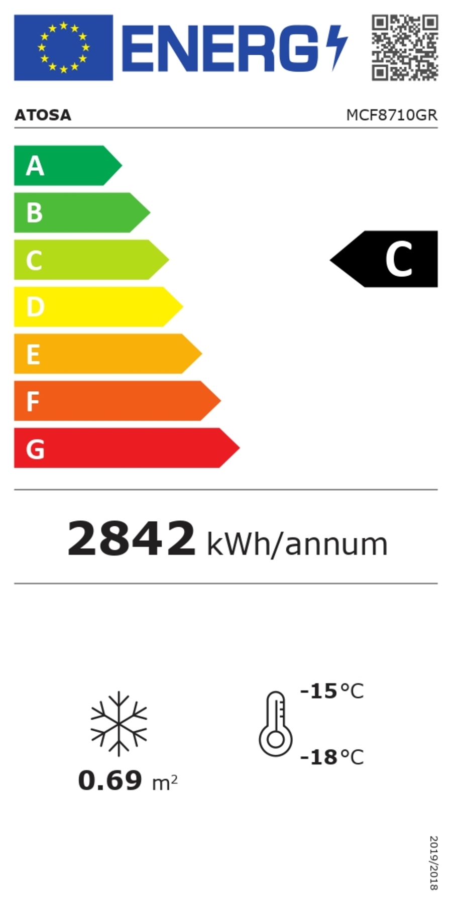 CONGELADOR MURAL- VENTILADO - 220-240V/750W 9.68kWh/24H Capacidad 610L- N.1 Puerta de CristaL- TEMP. -20°/ -18°C - Dim. L685xP805xH2065mm Energy C  大单门冷冻灯箱陈列柜(灯箱) -