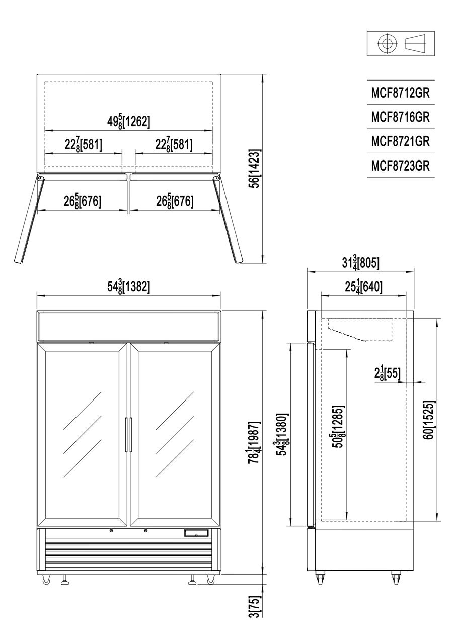 REFRIGERADOR PARA BEBIDAS - VENTILADO - 220-240V/350W 3.99kWh/24H Capacidad 1300L- N.2 Puerta de CristaL- TEMP. 0°/ +8°C - Dim. L1382xP805xH2065mm Energy B大二门冷藏灯箱陈列柜(灯箱) -