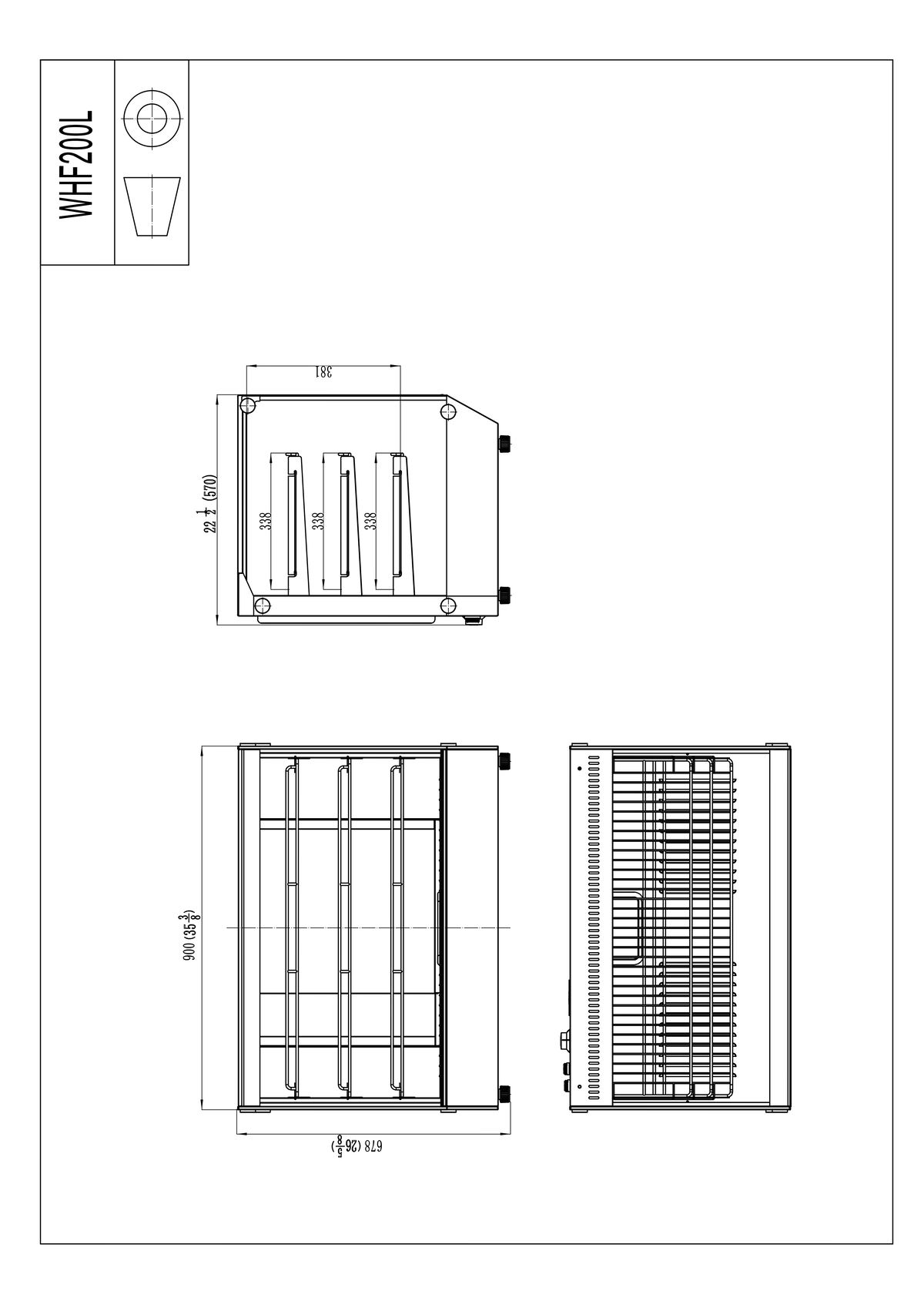 VITRINA CALIENTE RECTANGULAR DE 160L 900×580×678mm  220-240V/1650W 30～90℃热柜（900方柜） -