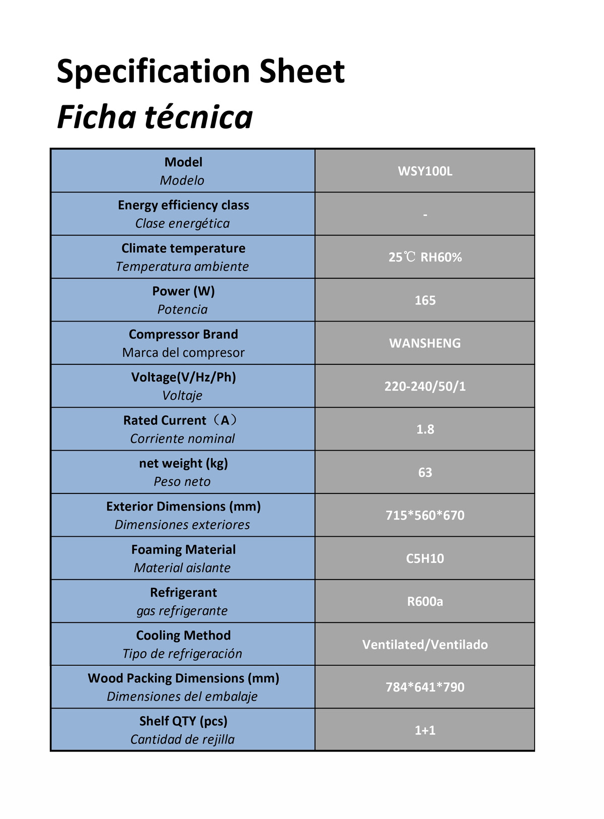 Vitrina refrigerada de sobremesa frontaLcristaLredondo Ventilated 220-240V/165W 4.31kWh/24H   715*560*670mm ENERGY D 台面式单圆弧蛋糕柜 -